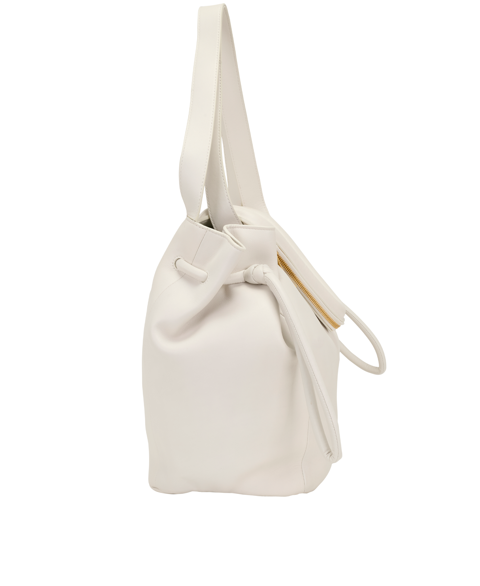 Beak Top Handle Bag, &pound;450, Handbags, White, Leather, Side view